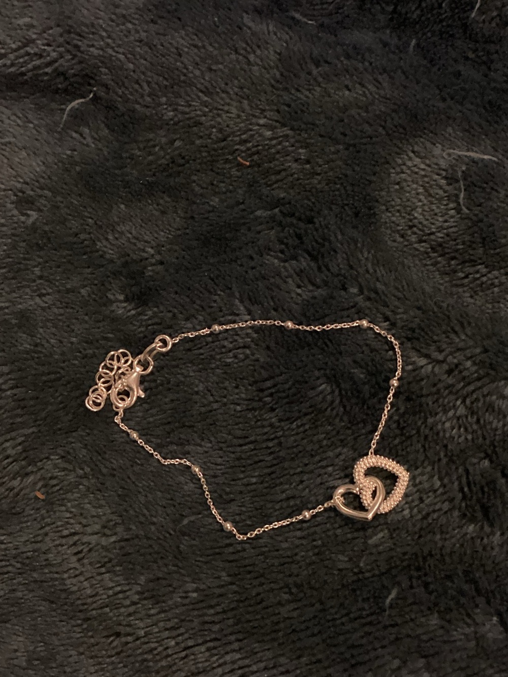 Dainty Double Heart Bracelet in 925 sterling silver
